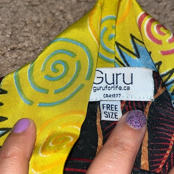 Guru For Life Upcycled Patchwork Mixed Floral Print 100% Silk Sari Kimono Boho - Picture 12 of 14